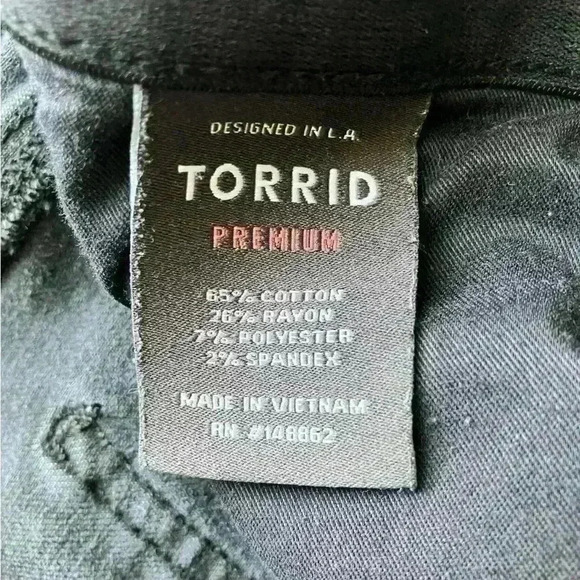 Torrid Sky High Skinny Premium Stretch Distressed High-Rise Jean Faded Black - Picture 9 of 9